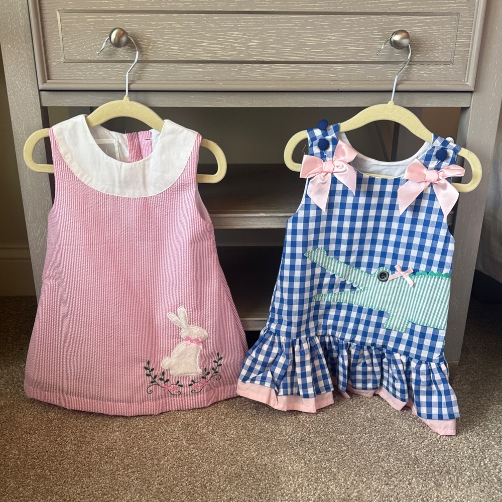 Lil Cactus - New with Tags - Pink and Blue Gingham Kids Dresses - 12/18 Months